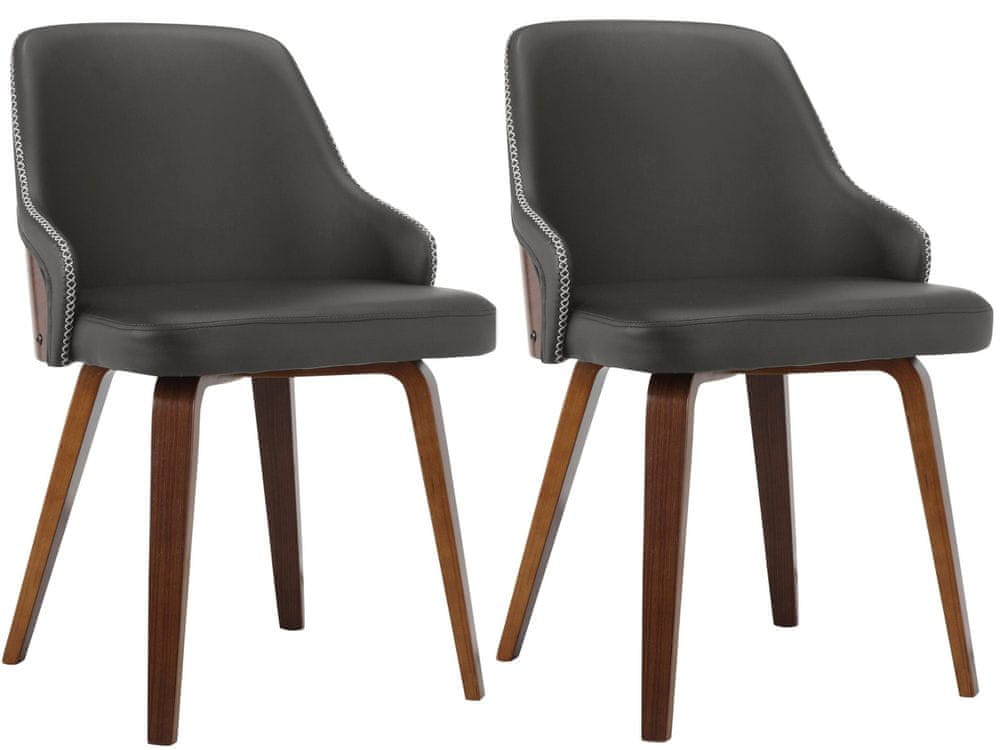 Danish Style Jedálenská stolička Okido (SET 2 ks), syntetická koža, hnedá